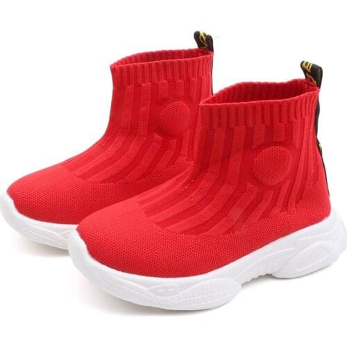 Spring Outdoor Children Boots Shoes Breathable Autumn Flat Boy School Sport Boots Elastic Sock Casual Shoe Sneaker1-15years Old