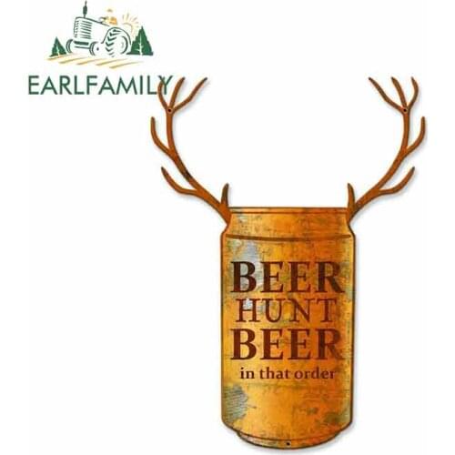 EARLFAMILY 13cm x 9.7cm for BUCK DEER Hunting Metal Sign Funny Car Stickers Vinyl Refrigerator RV VAN Accessories Graphics JDM