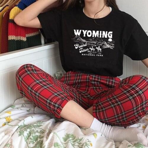 Kuakuayu HJN Western Camping Hiking Graphic T Shirts Grand Teton Cowboy Vintage Aesthetic Top Short Sleeve Retro Women T-Shirt