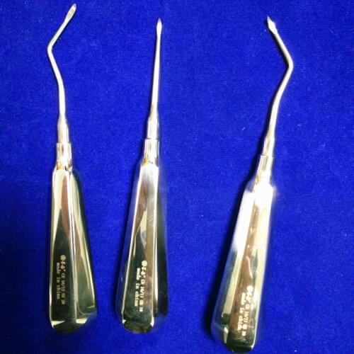 3 Pieces Dental Surgical Instrument Tools Stainless Steel Sterile Dental Hexagon Handle Teeth Root Apical Elevators High Quality