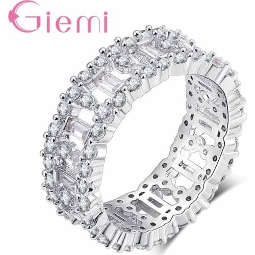 925 Sterling Silver Ring Type For Women / Girls With Engagement rings Top Quality AAA + Crystal Embellishment
