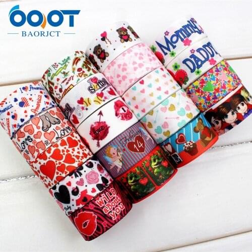 OOOT BAORJCT 174206,25mm love Printed grosgrain ribbon,DIY handmade,Wedding decoration materials, Valentines Day essential