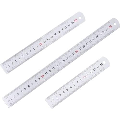 Nonvor Sewing Ruler Tools Metal Straight Ruler Double Sided Measuring Hand Tool Ruler Precision Stationery Drafting Accessory