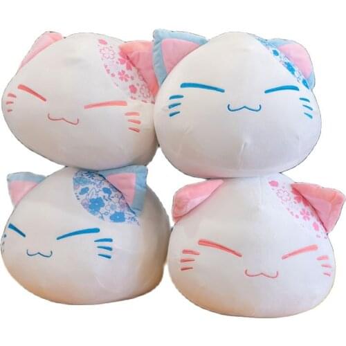 Cute Sakura cat Short Plush pillow high quality Cushion Toy Sofa Cushion Pillow Home Decoration Soft birthday Xmas gift for kids