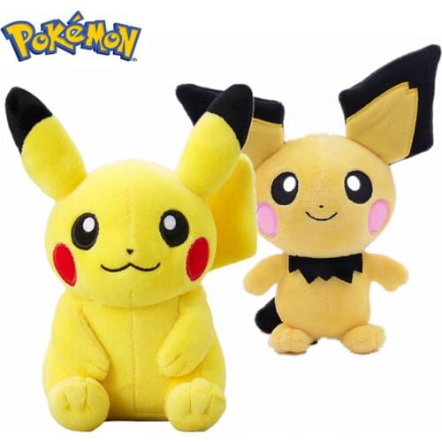 20CM Cute Pokemon Plush Pikachu Dolls Kawaii Anime Pokémon Pichu Short Stuffed Toys Cartoon Girl Children Birthday Gift