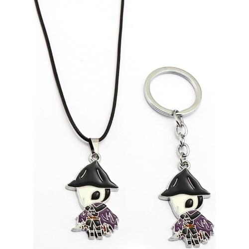 Fashion Cartoon Game Keychain Bloodborne Cute Crow Hunter Metal Pendant Key Holder Figure Charms llaveros brelok Jewelry Gift