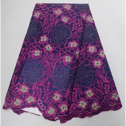 Nigerian lace fabrics 2019 high quality African embroidery stones baby cotton Swiss voile laces in Switzerland for wedding party
