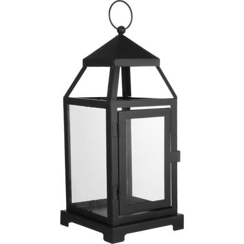 1Pc Nordic Style Night Lamp Iron Art Glass Wind Lantern Candle Holder Desk Lamp Tote Hanging Night Lamp Candle Stand