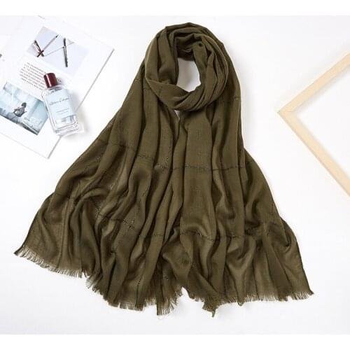 New Fashionable Muslim Plain Hijab Scarf Women Headband Glitter Stripe Long Shawls Scarves Arab Pashmina Islamic Free Shipping