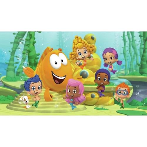 Bubble guppies baby shower fish photo backdrop High quality Computer print birthday background