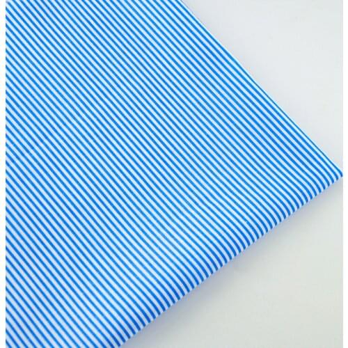 Blue and White Stripes Design 100% Cotton Fabric Patchwork Home Textile Clothing Sewing Cloth Dolls DIY Decoration Scrapbooking