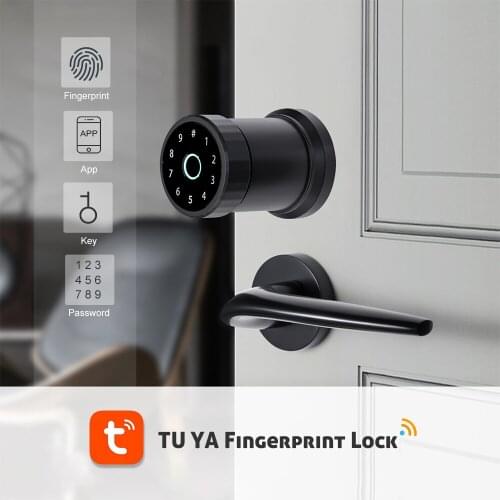 Eseye TUYA Fingerprint Wifi APP Smart Door Lock Touch Screen Password Key Unlock For Office Home Apartment Garage