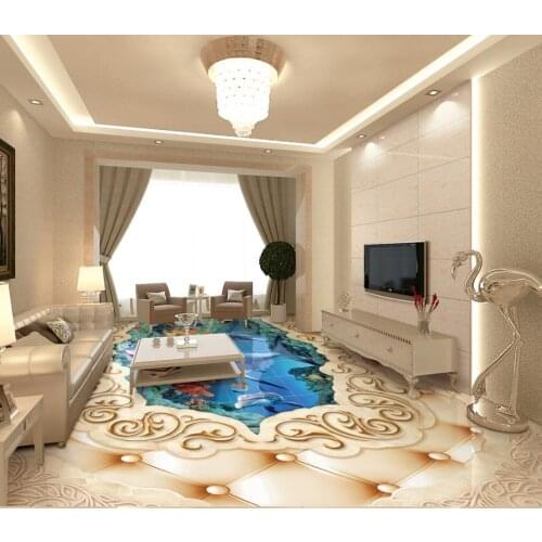 Modern Floor Wallpaper 3D Flooring For Living Room Bedroom underwater world Children Wallpaper Waterproof Wall Murals