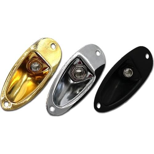 ST electric guitar electric bass metal boat jack panel audio output jack socket black gold chromium