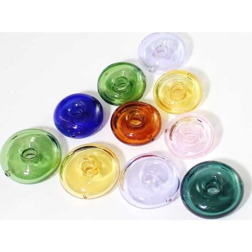 2PCS 25/20MM Murano Glass Essential Oil Vials Glass Essential Oil Bottle Pendant Necklace