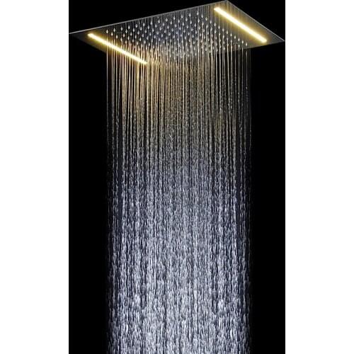 Bathroom LED Shower Head Bathroom Shower Accessories Water Saving Embedded Ceiling Overhead Rain Shower panel 360x500mm