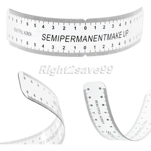 Eyebrow Grooming Stencil Shaper Plasitc Ruler Measure Tool permanent Makeup Reusable Black microblading Stencil Brow Artists