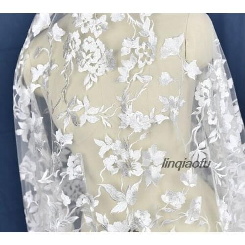 Three-dimensional embroidery lace fabric wedding dress handmade diy material clothing dress decoration accessories