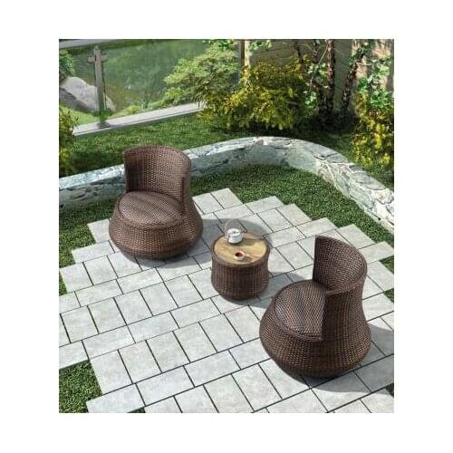 Outdoor wicker chair and small coffee table combination, a table, two chairs, three-piece creative coffee table and chair combin