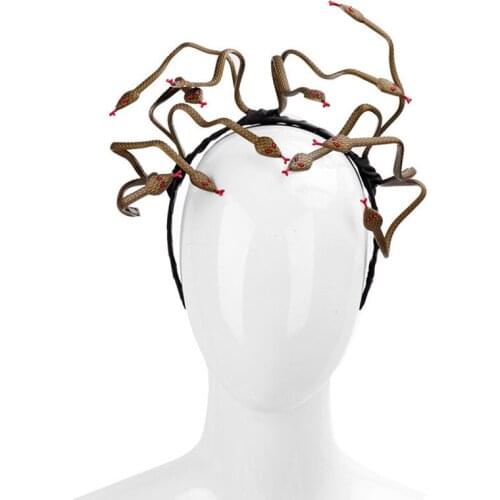 New arrival Halloween Party Costume Cosplay Props Carnival Hair accesories PVC Animal Medusa Snake Headband
