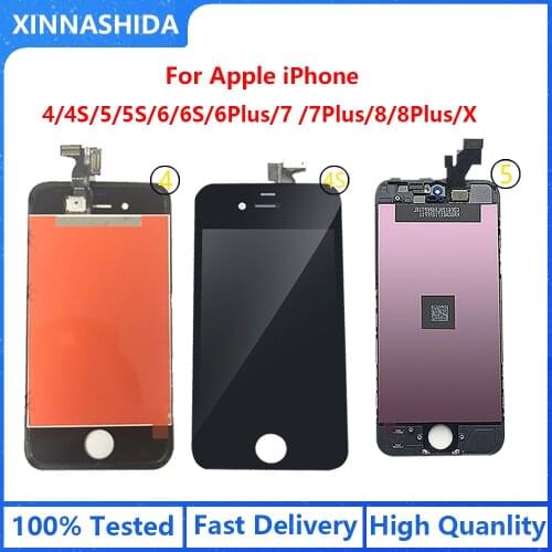 For Apple iPhone 4 5 5S SE 6 6S 6/6S plus Display Touch Screen Digitizer Assembly Replacement + Tempered Glass