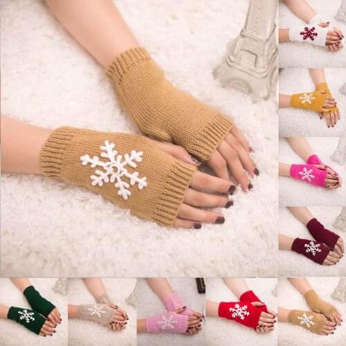 1Pair Warm Gloves Wrist Gloves Knitted for Girl Women arm warmers Thick gloves Lovely Fingerless gloves Touch Screen Motorcycle