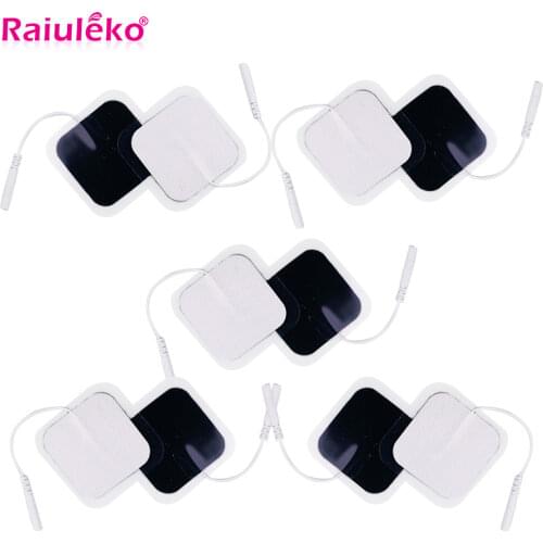 10Pcs 5*5cm Electrode Pads Electric Massager Patch Tens Electrodes Digital Therapy Machine Massage Nerve Stimulator 2mm Plug