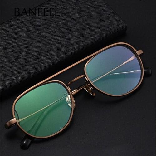 100% Pure Titanium Glasses Frame Men Retro Square Pilot Myopia Optical Prescription Eyeglass Frames 2022 Women Vintage Eyewear