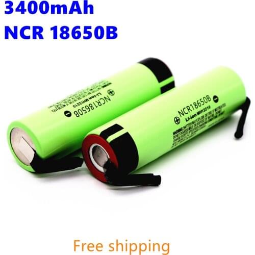 100% Original Nuevo NCR 18650B 18650 Li-ion recargable de la batera de 3400 mAh 3,7 V para linterna/or +DIY nquel pieza