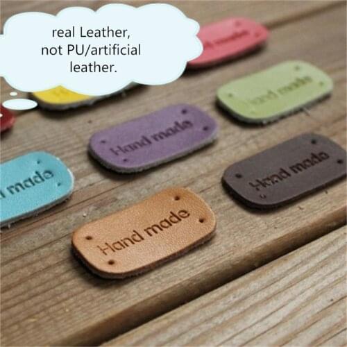 2X4CM handmade real leather disc label/diy hand Accessories/Handmade leather handbag/handicraftdecorate labels not PU/artificial