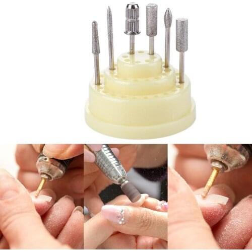 48 Holes Storage Box Nail Drill Bits Holder Stand Display Nail Drill Bit Box Organizer Container Manicure Tool
