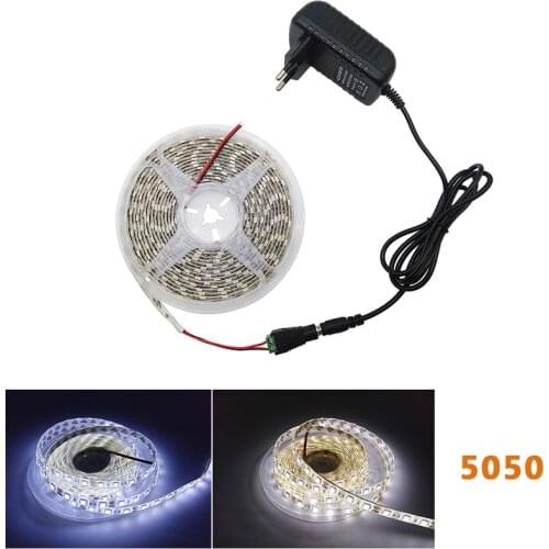 5m White LED Strip SMD 2835 5050 Warm White/Cold White Flexible LED Strip DC 12V 2835 LED Tape Light No Waterproof 60leds/M