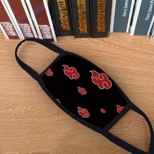 Anime Japan Ninja Akatsuki Red Cloud Sign Cosplay Props Face Accessories Half Face Keep Warm Windproof Breathable Masks