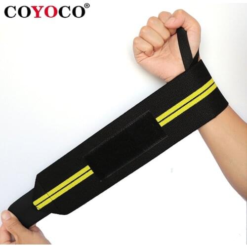1 Pcs Adjustable Wrist Brace Support Wristband COYOCO Brand Professional Sports Weightlifting Wristbands Wrist Protect Yellow