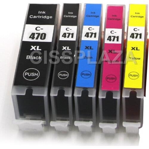 CISSPLAZA 3sets/15pcs PGI-470 pgi470 cli471 470XL Full Ink cartridge compatible for Canon PIXMA MG5740 MG6840 TS5040 TS6040