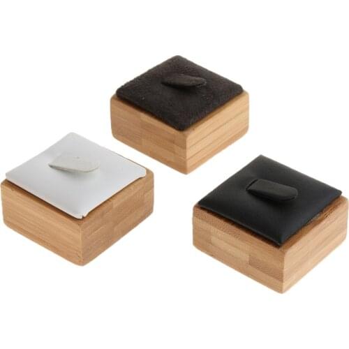 Jewelry Display Ring Holder Stand Rings Organizer Wooden Square Rings Holder