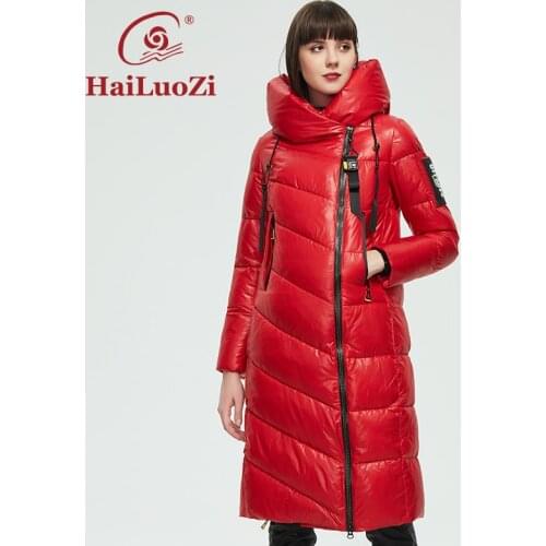 Женские красные куртки HaiLuoZi China At AliExpress