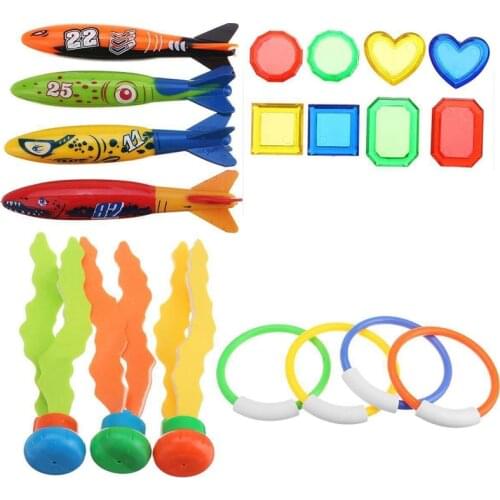 19Pcs Swimming Pool Toy Underwater Diving Toy Set Parent-Child Interaction Toy Diving Training Aquatic Toy for Kids
