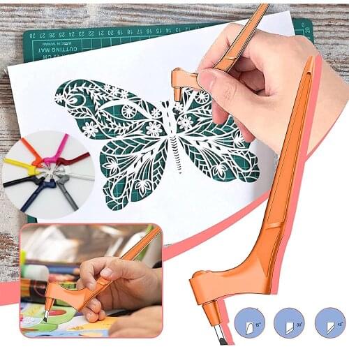 DIY Art Craft Cutting Tools 360 Rotary Paper Jam Pattern Carving Knife Decoupage Sculpture Engraving Cutter Graphic Design Tool