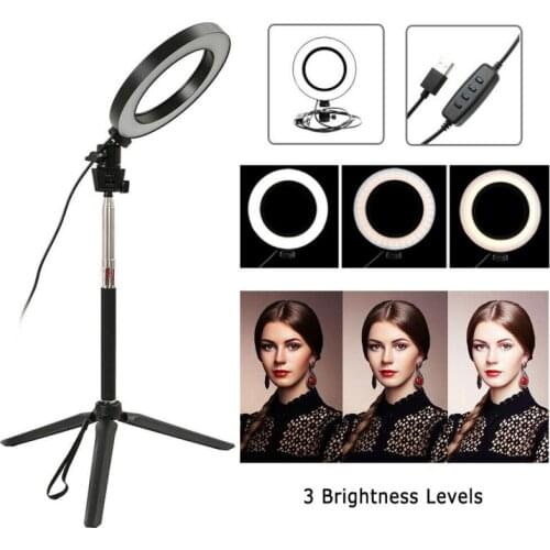 In Stock!1PC LED Studio Ring Light Photo Video Lamp Light Live Broadcast Dimmable Tripod Selfie Camera Phone High Quality