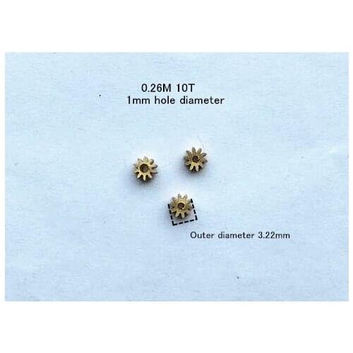 Metal copper gear 0.26 Modulus 10 teeth 0.26M 10T 1mm hole diameter ,Outer diameter 3.22mm cycloid gear
