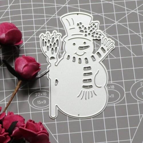 Metal Cutting Dies Scrapbooking Snowman Christmas Frame Die Cut for DIY Paper Card Craft Template Supplies