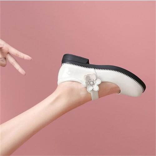 New Children Leather Shoes Kids Flats Baby Toddler Casual Breathable Moccasins Student Performance Dance Princess Girls 02B