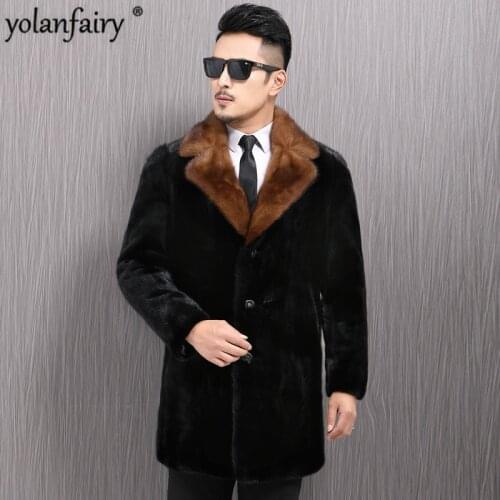 Real Fur Coat Men Real Mink Fur Coat 2020 Winter Jacket Men Real Fur Warm Outwear Mens Clothing Veste Homme Vnf17226 YY961