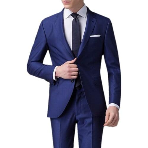 New Fashion Business Men Suits Jacket Two Button Gentleman Men Blazer Formal Wedding Groom Suits For Men Top Quality