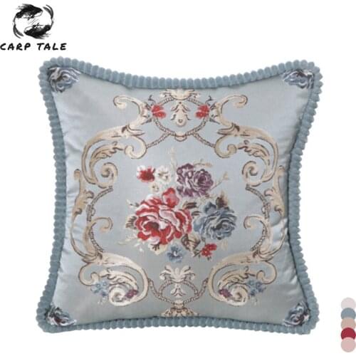 Embroidery Cushion Cover Decorative Cushions Sofa Throw Pillow Case European Style Luxury Jacquard Pillow Cover For Living Room