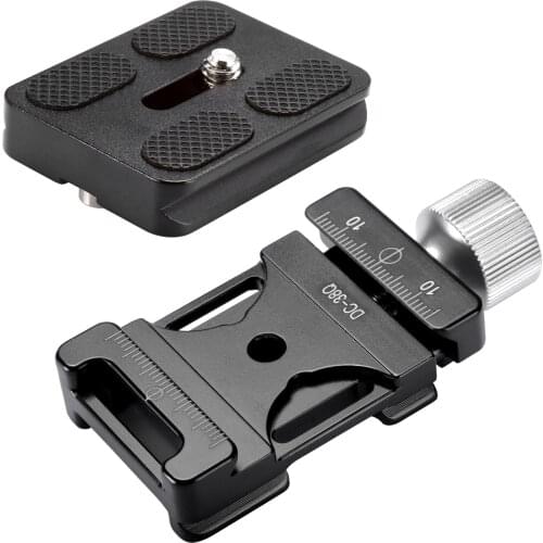 Neewer DC-38Q Screw Knob Clamp Quick Release Plate + Metal PU-50 Universal Quick Release Plate Fits Arca-Swiss Standard