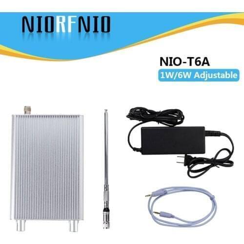 NIO-T6A 1W/6W Wireless FM Radio Transmitter for Shopping Mall power adapter+audio cable+ telescopic antenna