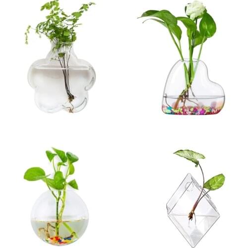 2021 New Creative Wall Hanging Glass Planter Hydroponic Plant Terrarium Container Vase