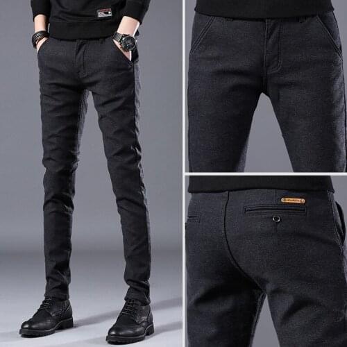 2021 New Summer Mens Fashion Brand Cotton Business Leisure Pants Mens Wear Korean Slim Full Length Pants